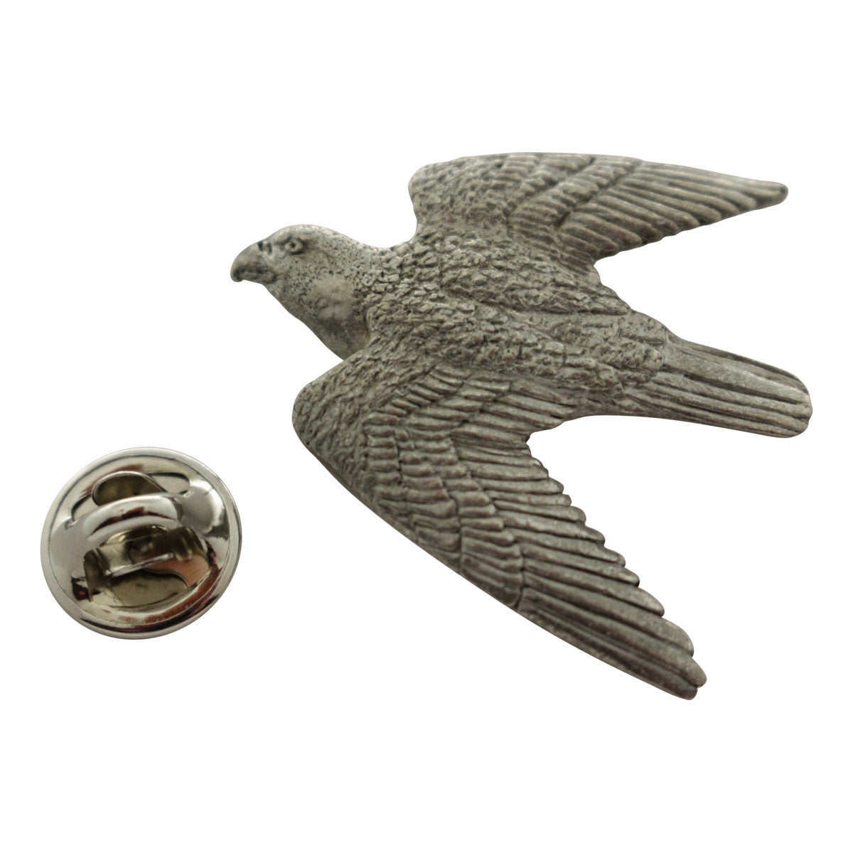 Peregrine Falcon Pin ~ Antiqued Pewter ~ Lapel Pin ~ Sarah's Treats & Treasures